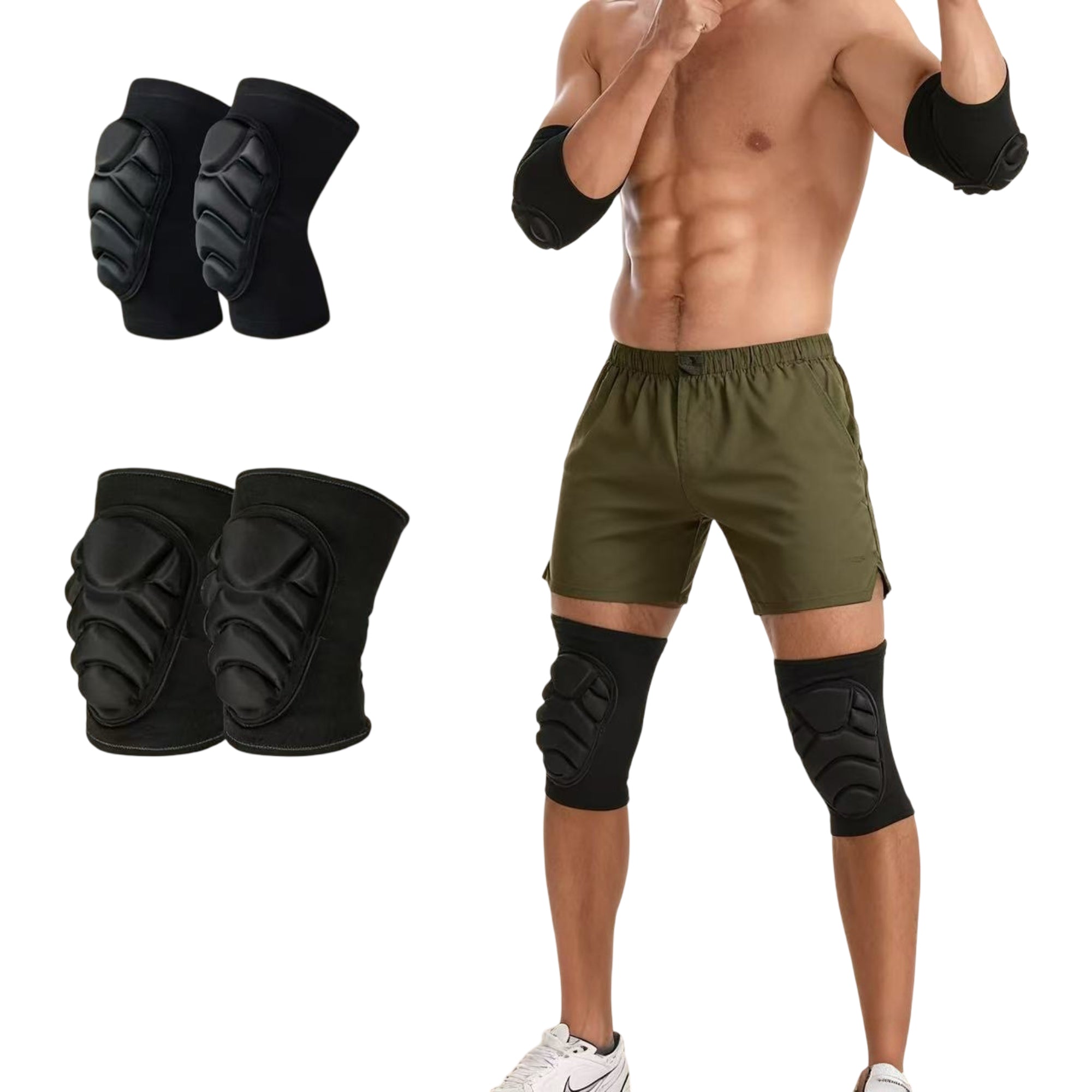 Anna-Kaci Volleyball Knee Pads 2 Pc with Thick Shock Absorbing Cushion and Stretch Compression Sleeve Fit
