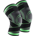 Anna-Kaci Running Knee Compression Sleeves 2 Pc with Adjustable Strap Support and Breathable Athletic Fit
