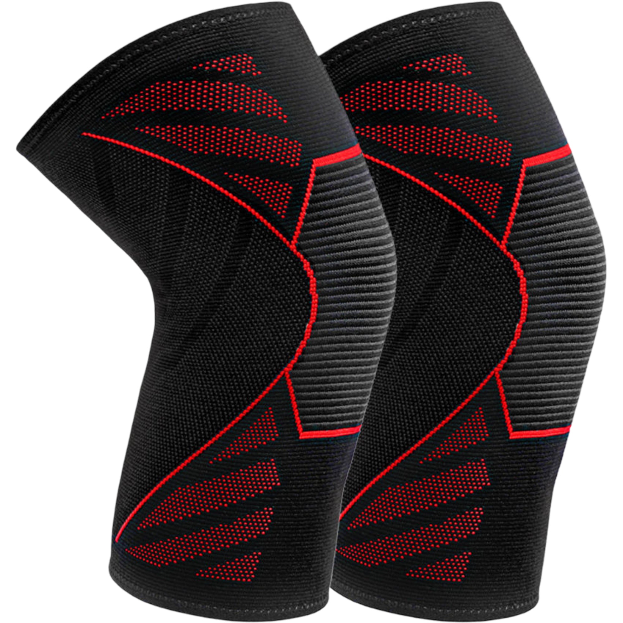 Anna-Kaci Running Knee Compression Sleeves 2 Pc with Reinforced Support Panel and Breathable Athletic Fit