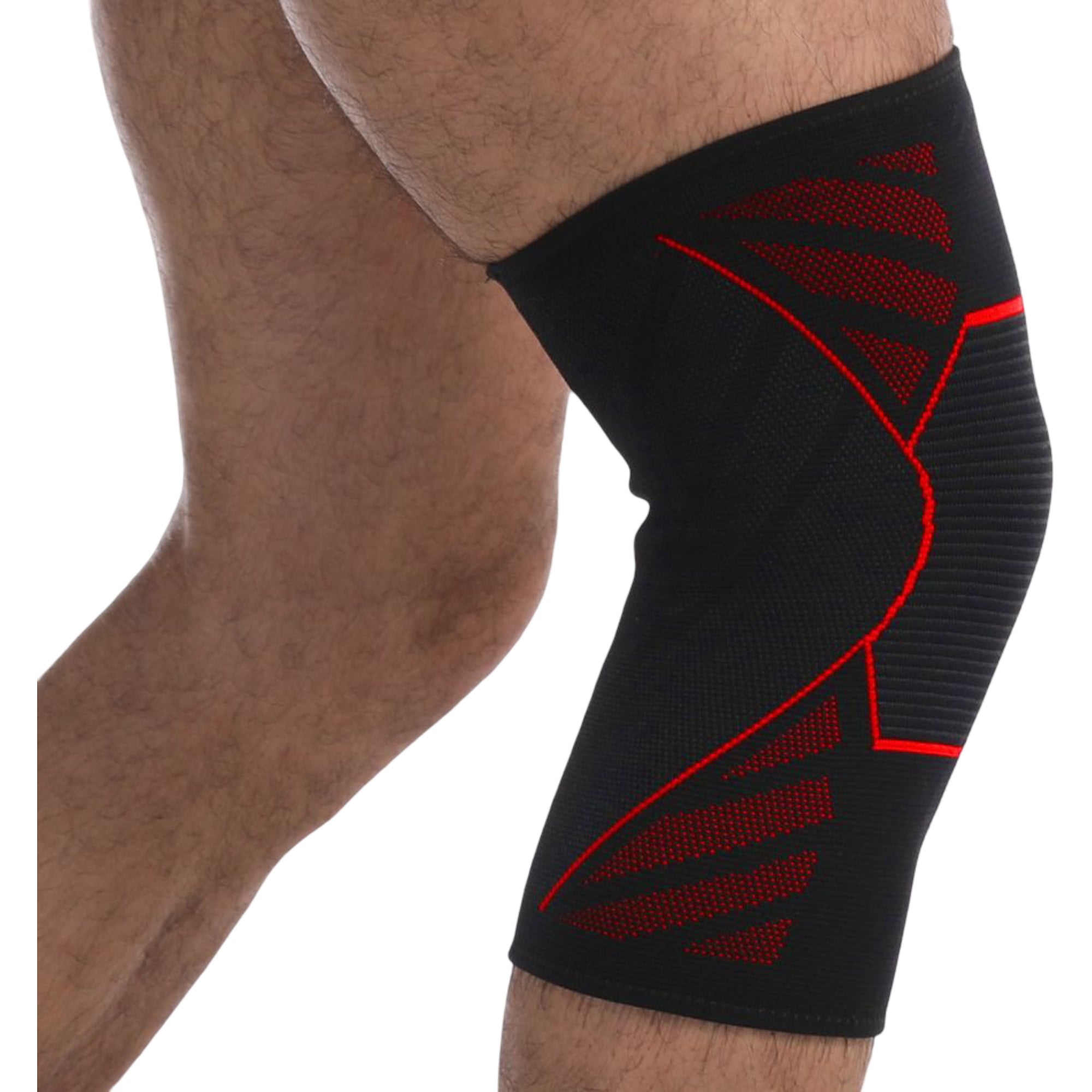 Anna-Kaci Running Knee Compression Sleeves 2 Pc with Reinforced Support Panel and Breathable Athletic Fit