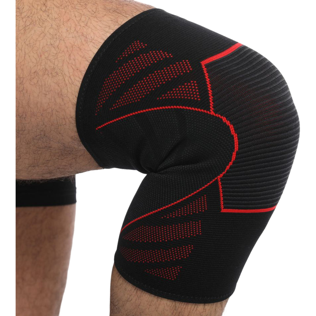 Anna-Kaci Running Knee Compression Sleeves 2 Pc with Reinforced Support Panel and Breathable Athletic Fit