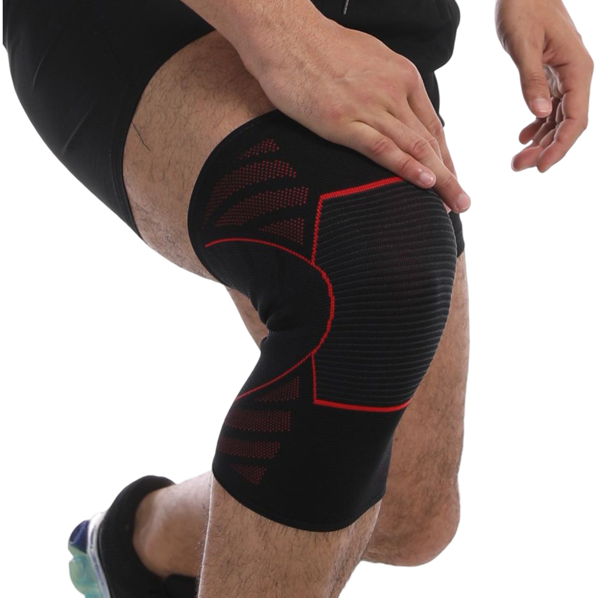 Anna-Kaci Running Knee Compression Sleeves 2 Pc with Reinforced Support Panel and Breathable Athletic Fit