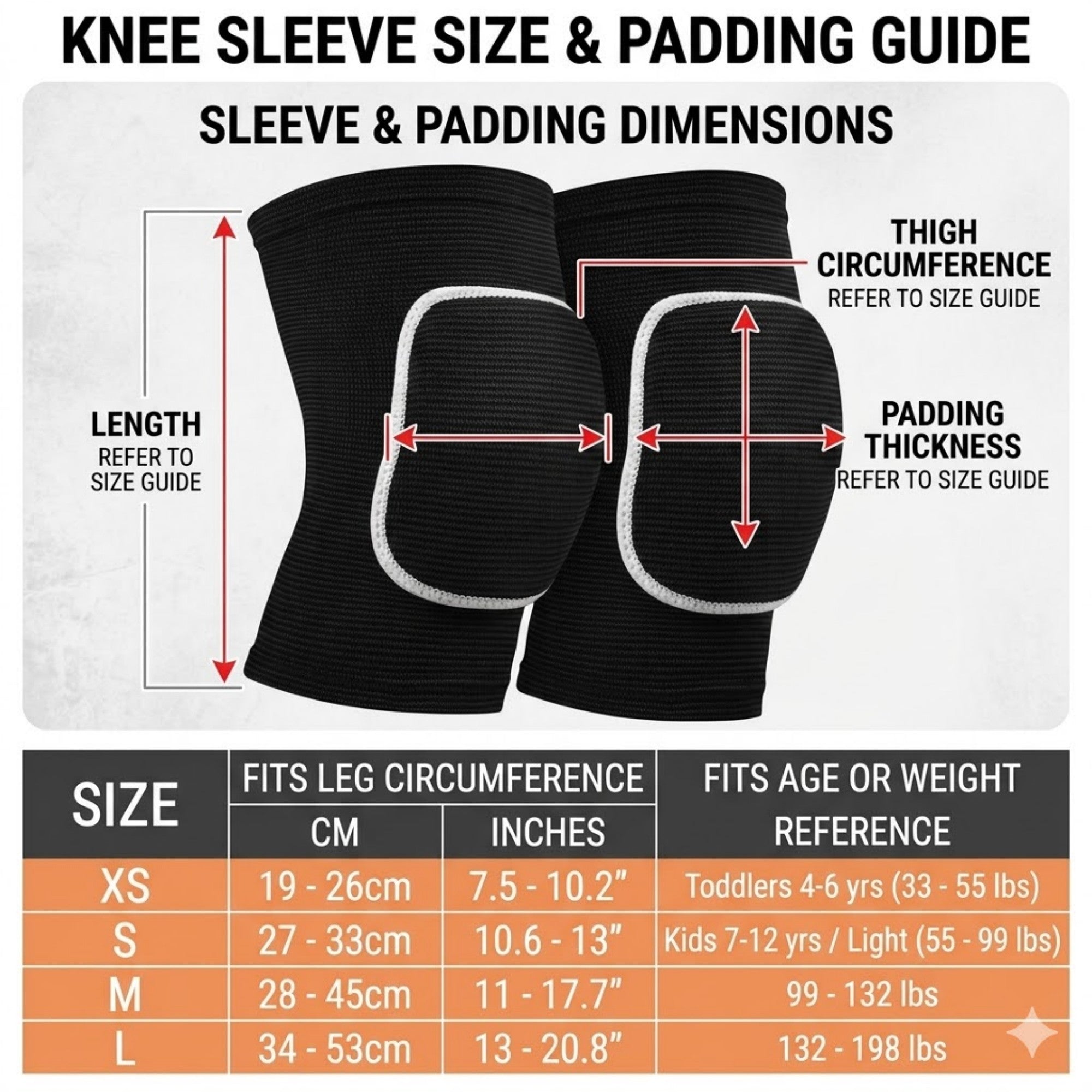 Anna-Kaci Volleyball Knee Pads 2 Pc Elastic Sleeve with Shock Absorbing Cushion for Court Protection