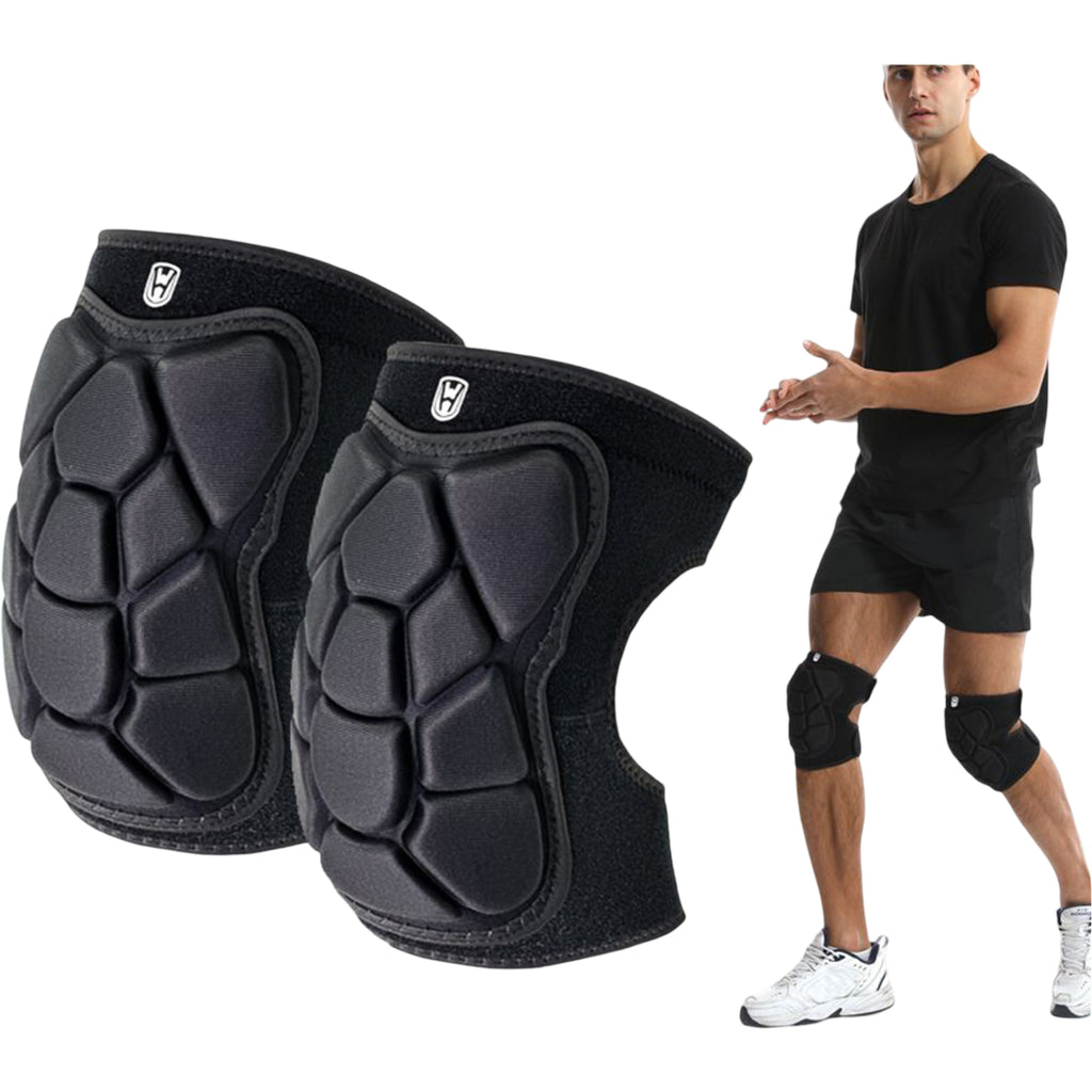 Anna-Kaci Workout Knee Pads 2 Pc with Shock Absorbing Cushion and Stretch Compression Sleeve Support