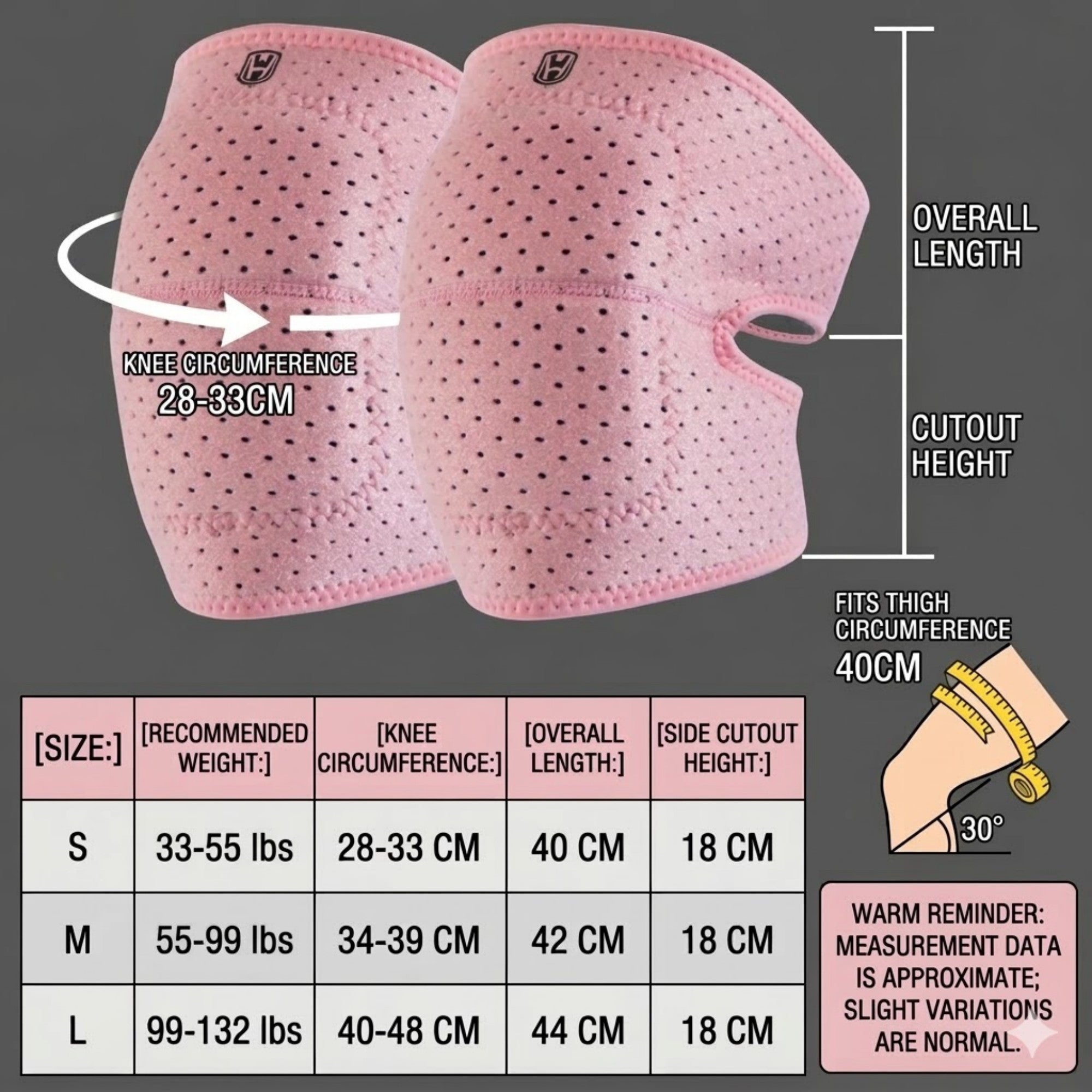 Anna-Kaci Workout Knee Support Wrap 2 Pc with Adjustable Strap and Breathable Compression Fit