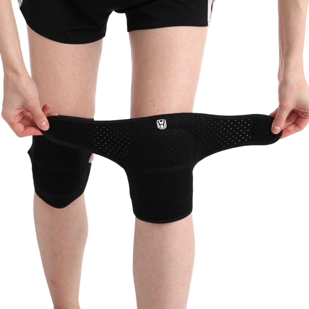 Anna-Kaci Workout Knee Support Wrap 2 Pc with Adjustable Strap and Breathable Compression Fit