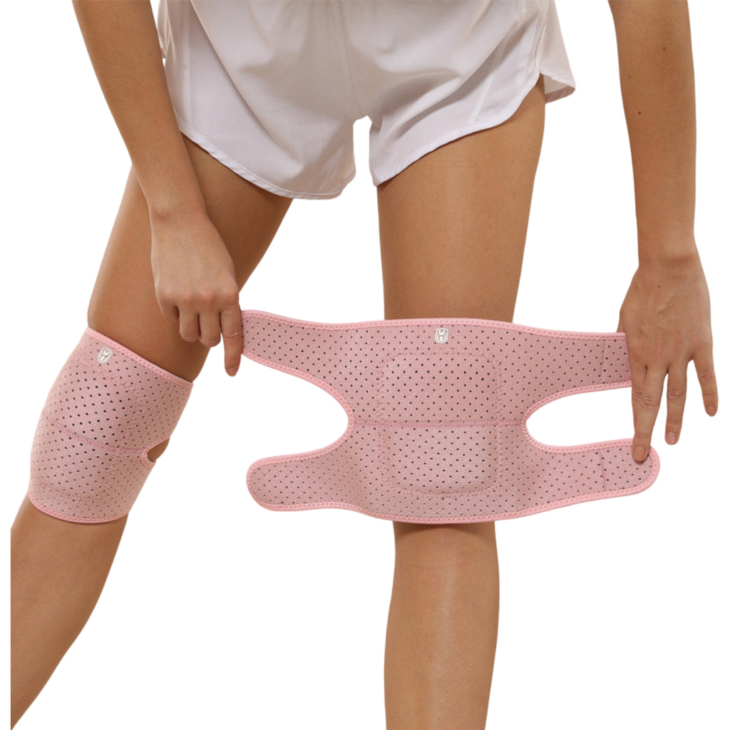 Anna-Kaci Workout Knee Support Wrap 2 Pc with Adjustable Strap and Breathable Compression Fit