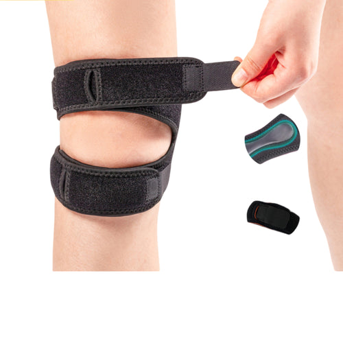 Anna-Kaci Adjustable Patella Knee Strap 1 Pc with Dual Band Compression Support for Running and Workouts