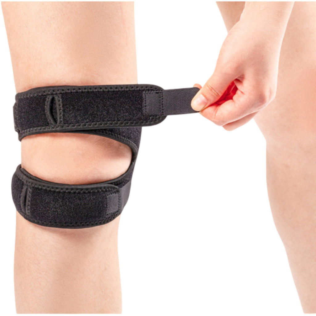 Anna-Kaci Adjustable Patella Knee Strap 1 Pc with Dual Band Compression Support for Running and Workouts