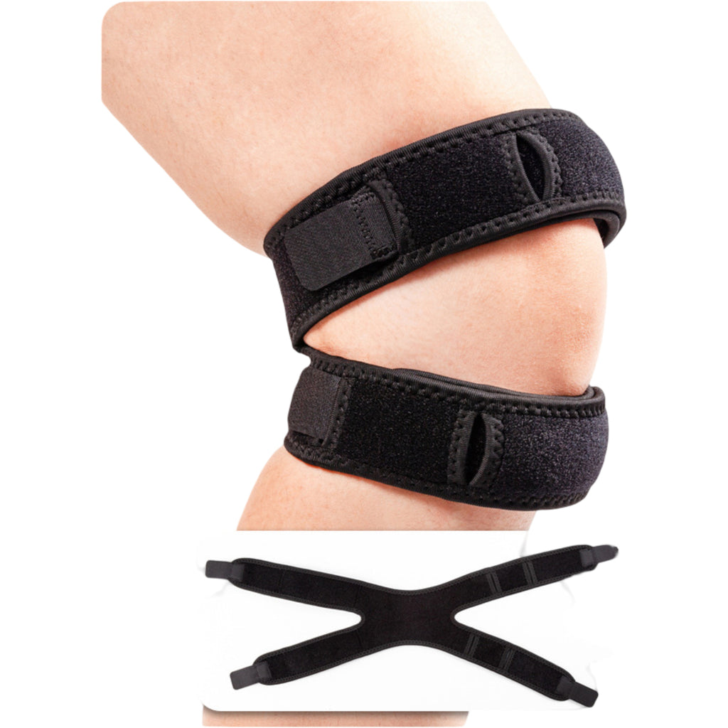 Anna-Kaci Adjustable Patella Knee Strap 1 Pc with Dual Band Compression Support for Running and Workouts