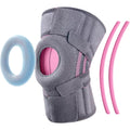 Anna-Kaci Open Patella Knee Brace 1 Pc with Gel Stabilizer Ring, Side Support Stays and Adjustable Compression