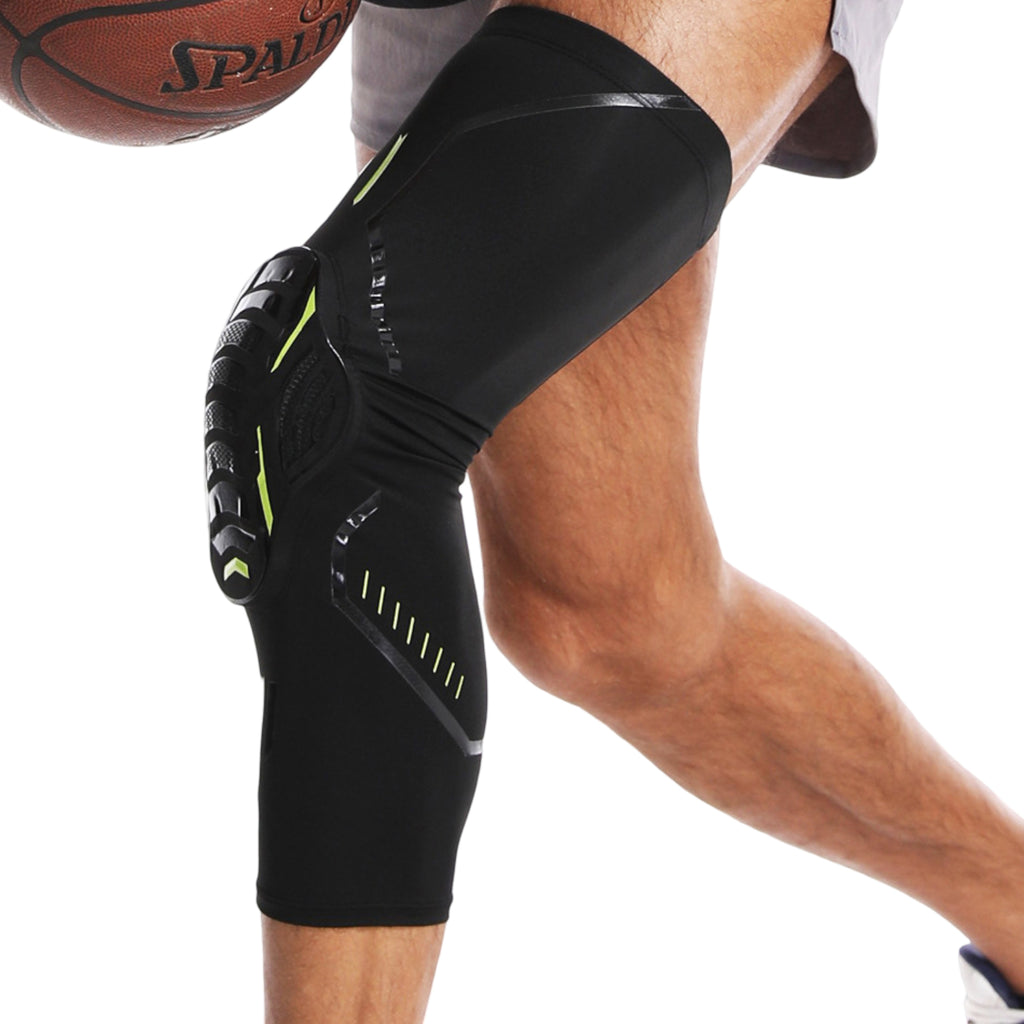 Anna-Kaci Basketball Knee Pad Leg Sleeve 1 Pc with Hard Shell Impact Guard and Compression Support