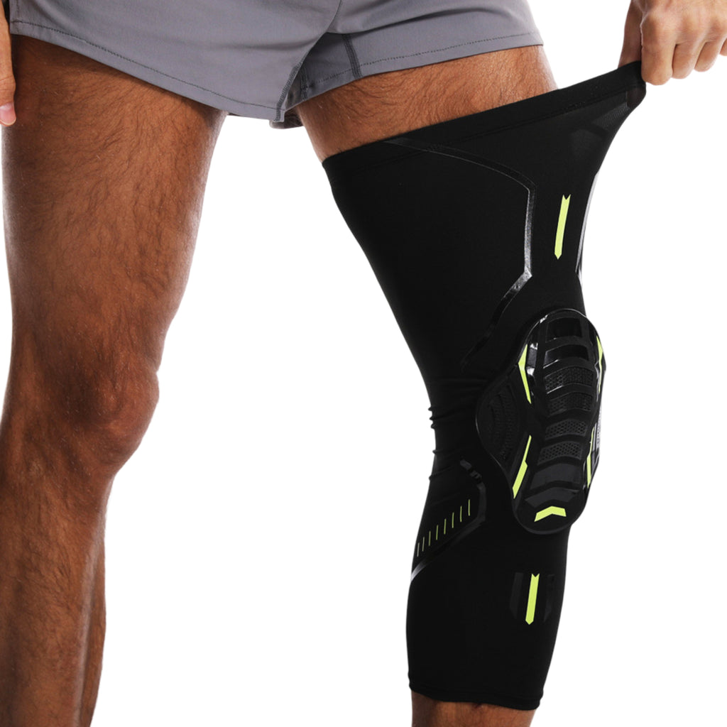 Anna-Kaci Basketball Knee Pad Leg Sleeve 1 Pc with Hard Shell Impact Guard and Compression Support