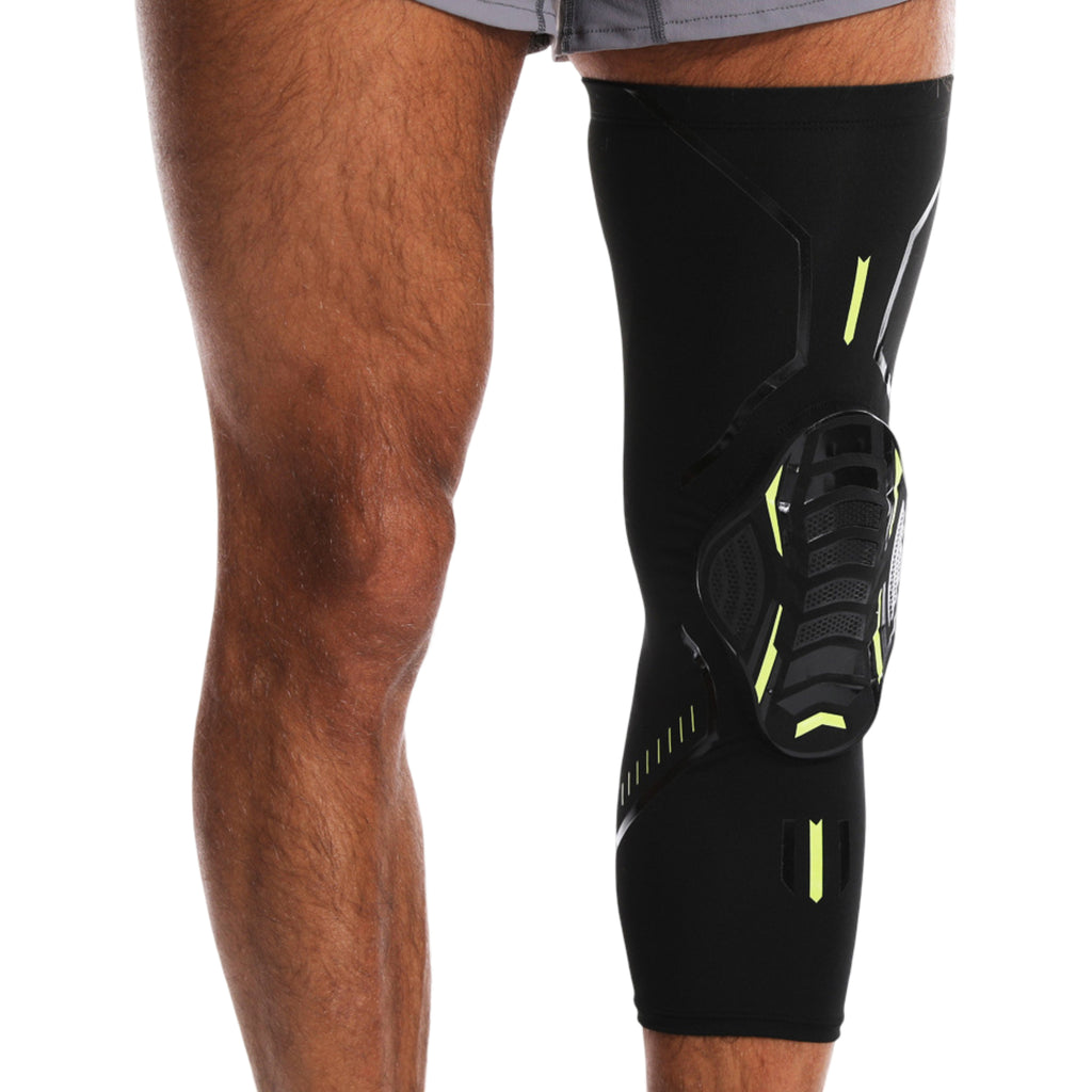 Anna-Kaci Basketball Knee Pad Leg Sleeve 1 Pc with Hard Shell Impact Guard and Compression Support