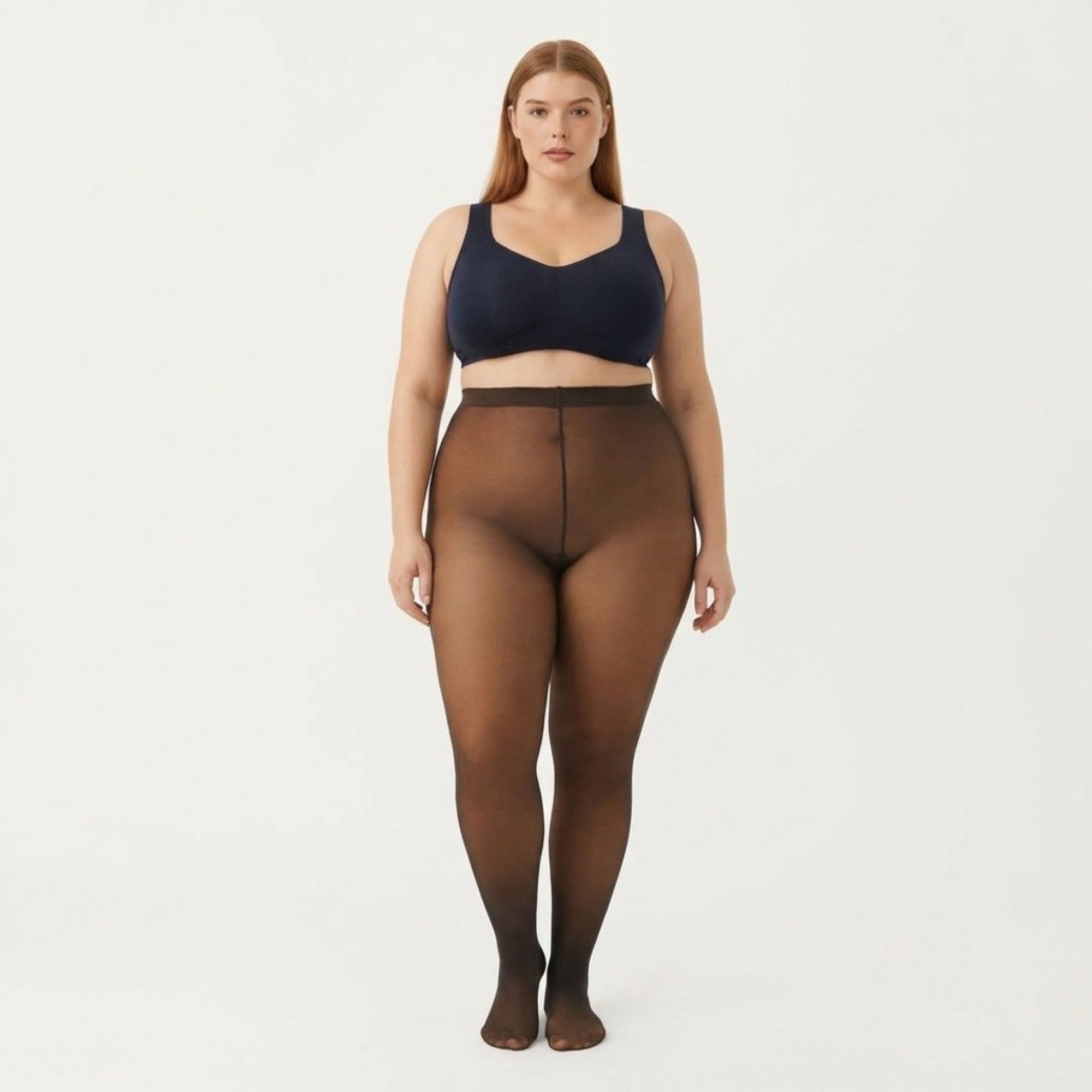 Anna-Kaci Women's Fleece-Lined Bare-Legs Pantyhose with Skin-Transparent Effect and Fleece-Free Feet
