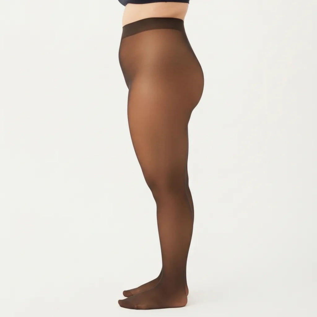 Anna-Kaci Women's Fleece-Lined Bare-Legs Pantyhose with Skin-Transparent Effect and Fleece-Free Feet