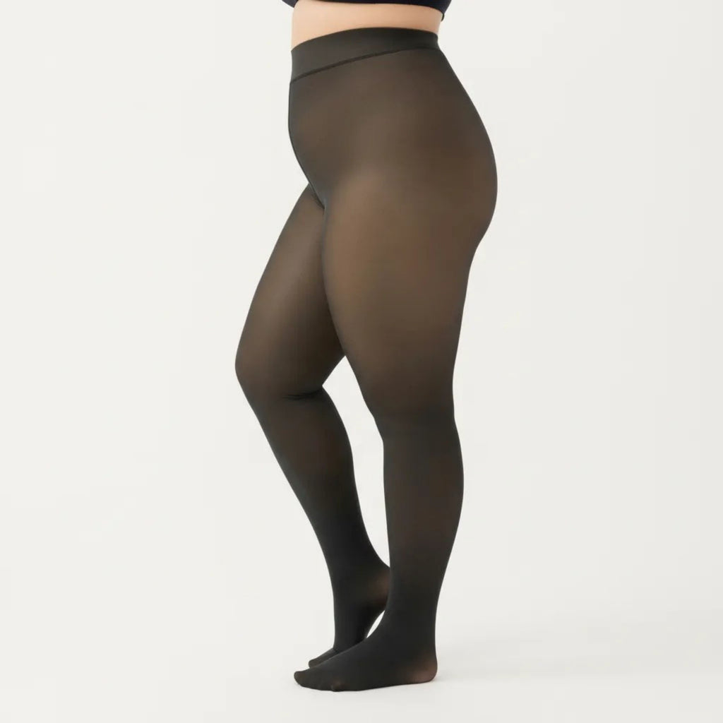 Anna-Kaci Women's Fleece-Lined Bare-Legs Pantyhose with Skin-Transparent Effect and Fleece-Free Feet