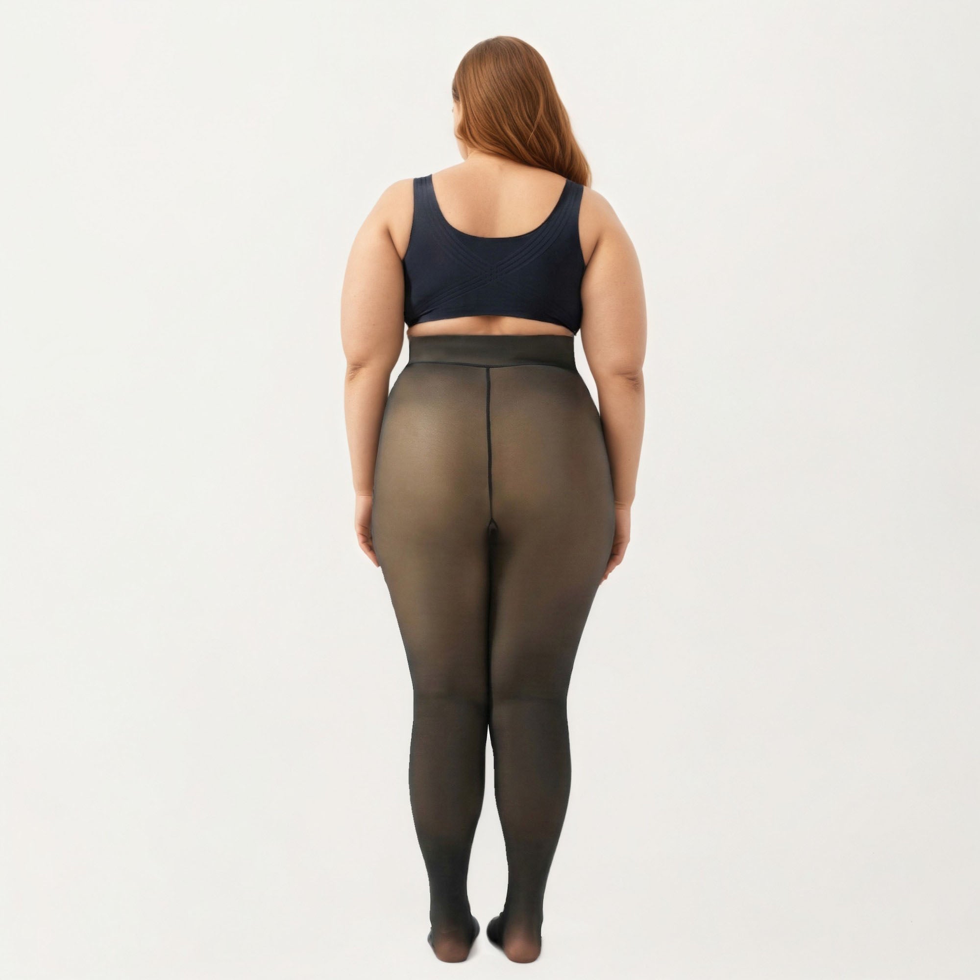 Anna-Kaci Women's Fleece-Lined Bare-Legs Pantyhose with Skin-Transparent Effect and Fleece-Free Feet