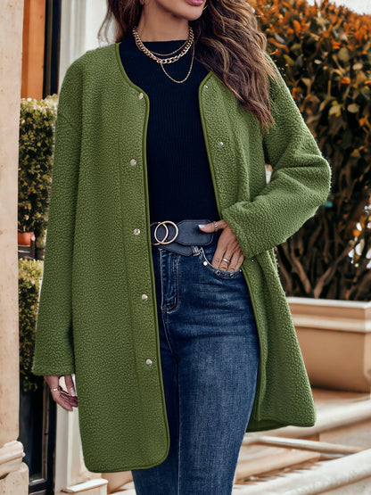 Button Front Shearling Coat