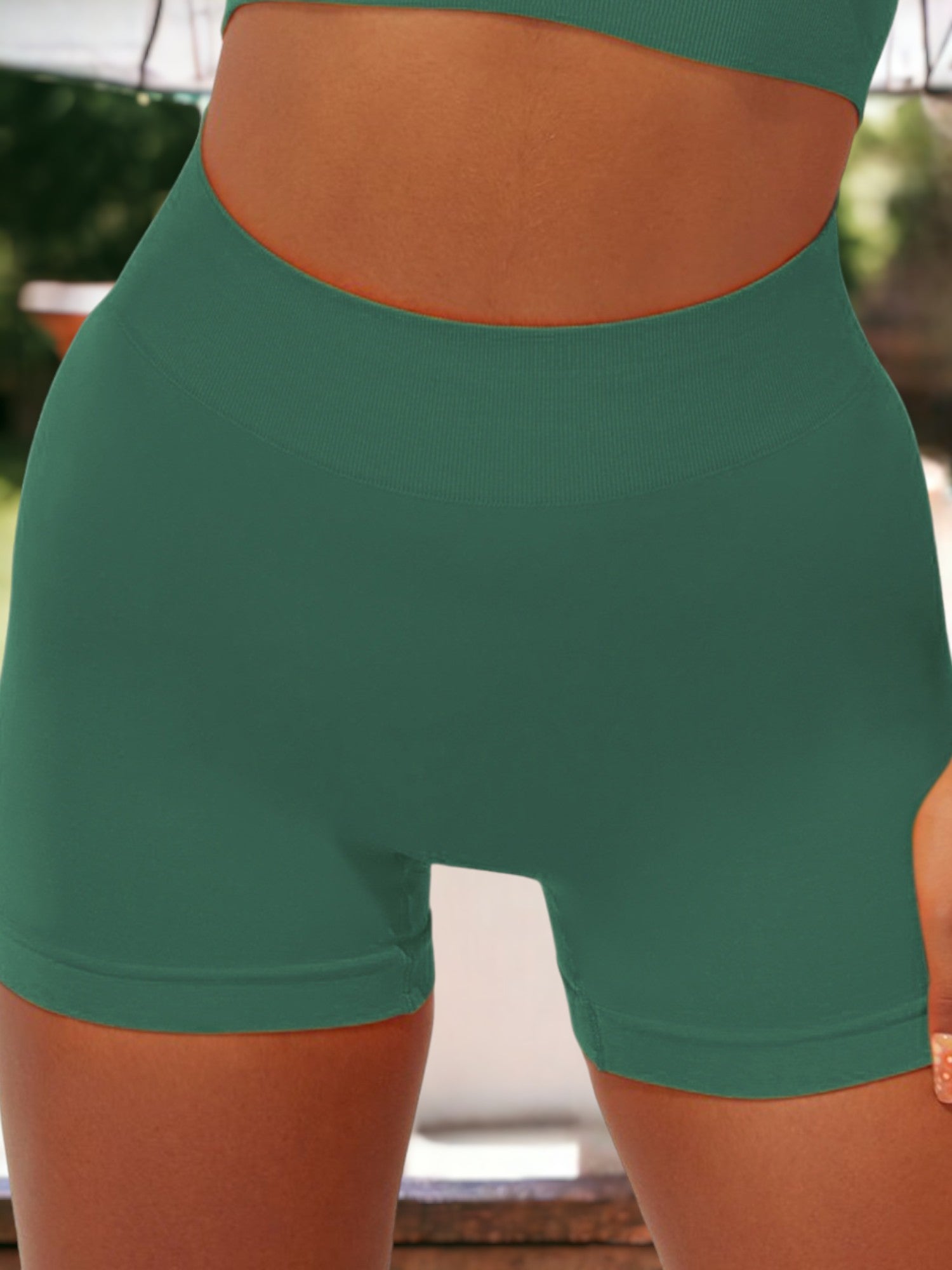 Pantalones cortos ajustados de cintura alta para mujer