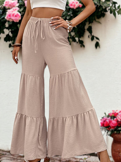 Tie Waist Wide Leg Pants