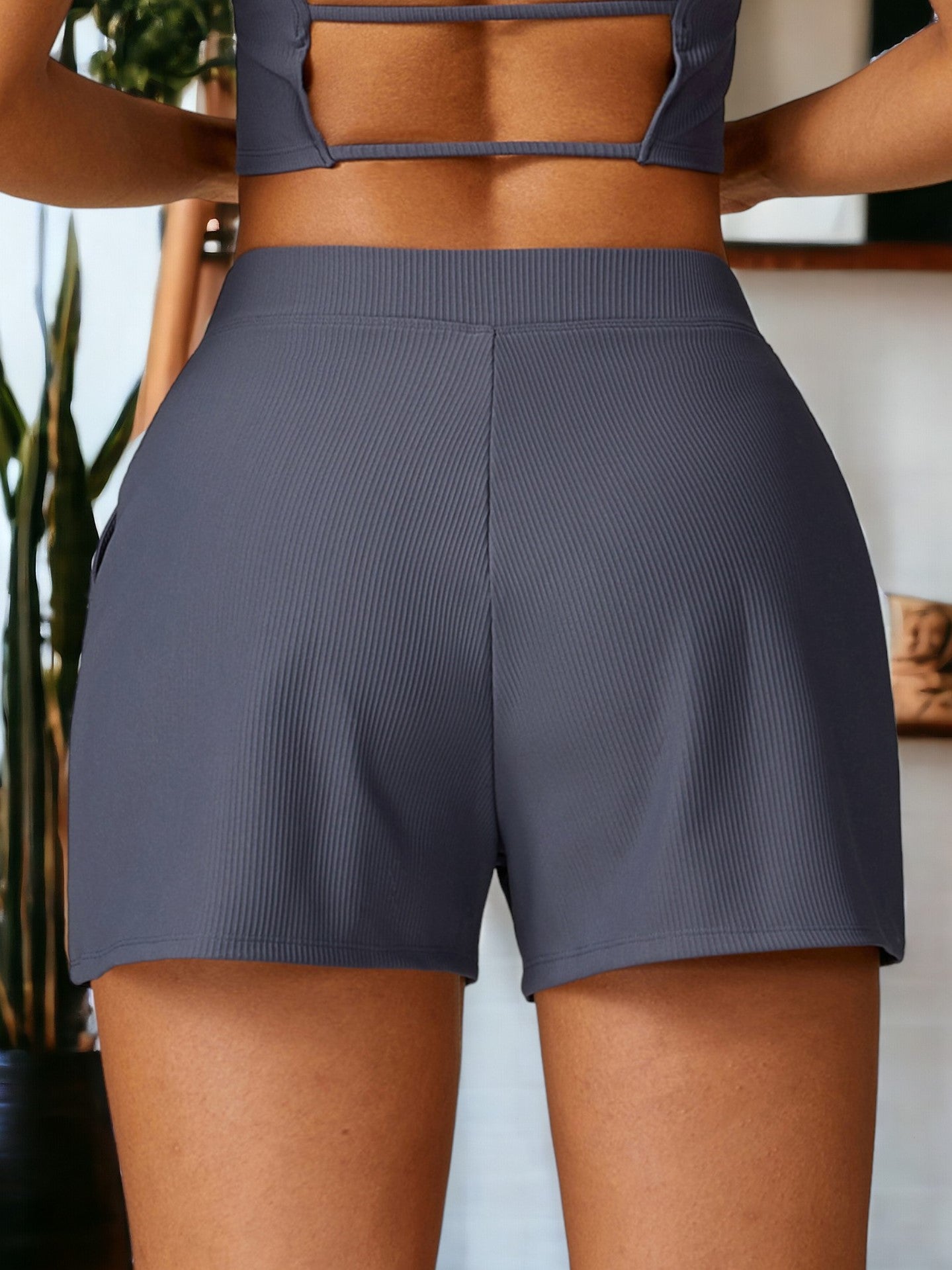Pantalones cortos de yoga para correr y fitness de secado rápido con rosca