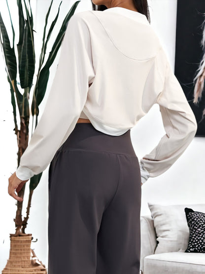 Chaqueta tipo chal de yoga de manga larga y estilo corto con chaleco