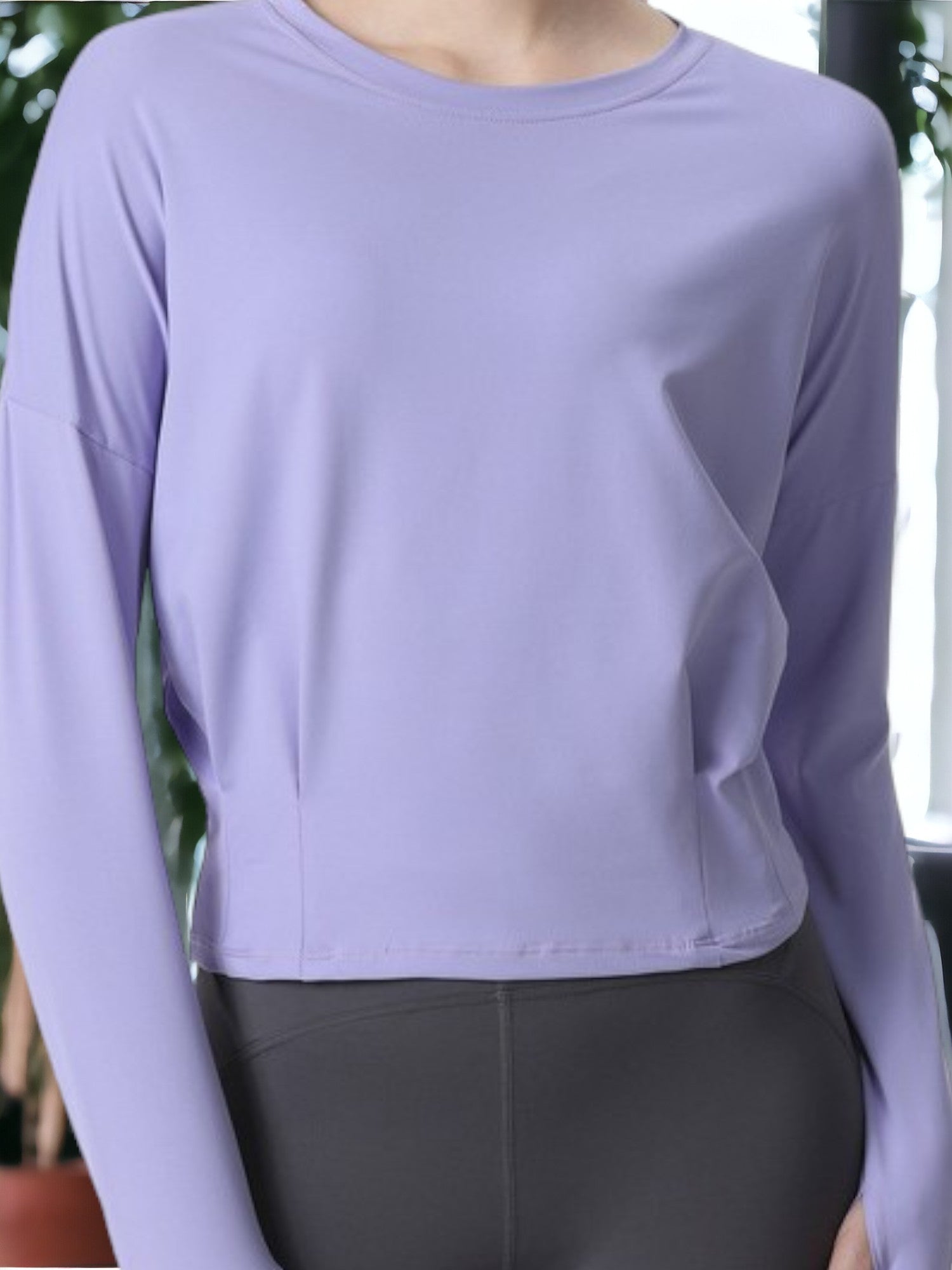 Sudadera de yoga y fitness de manga larga, transpirable y versátil