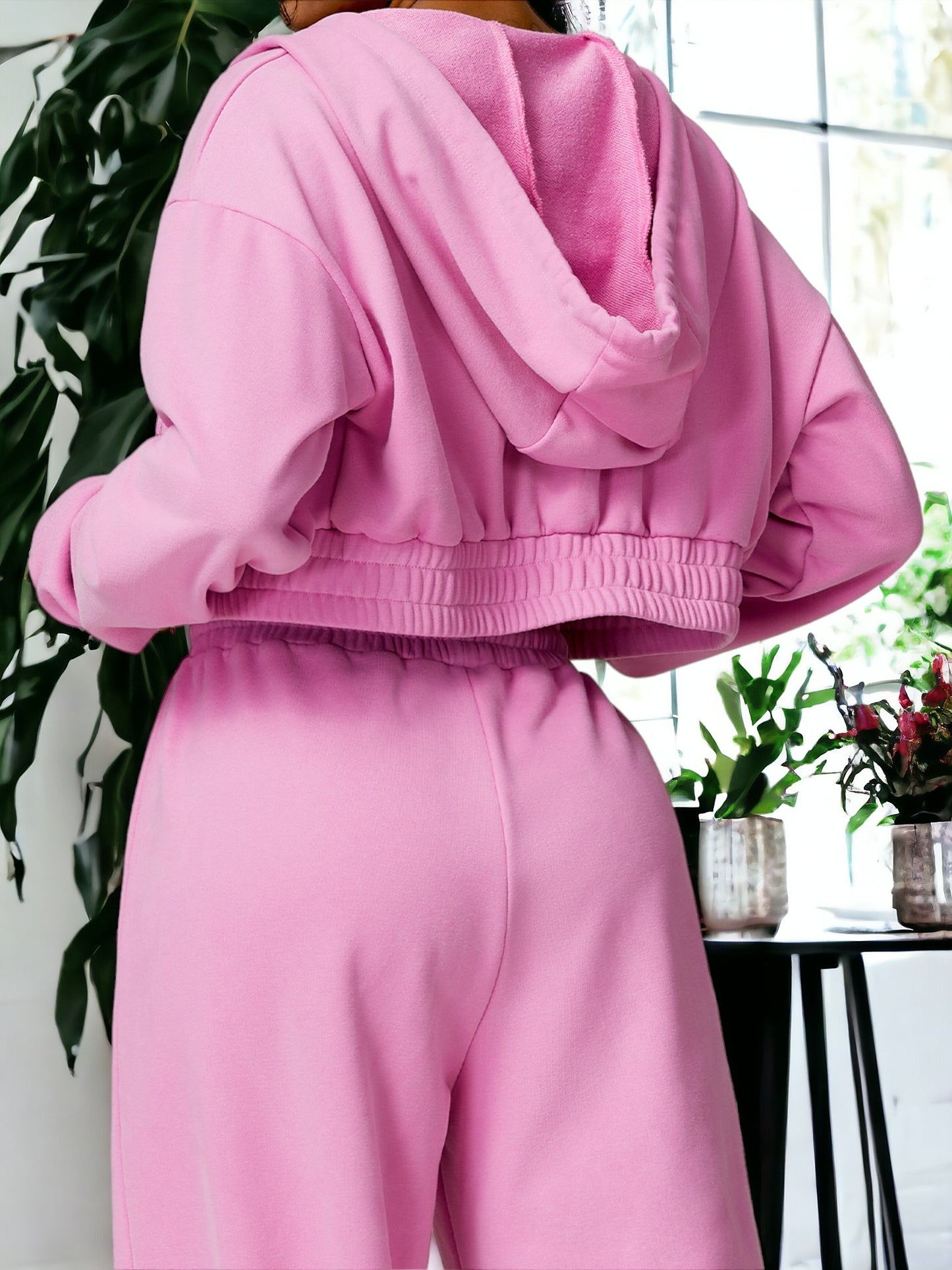 Chaqueta deportiva holgada de manga larga con cremallera y capucha