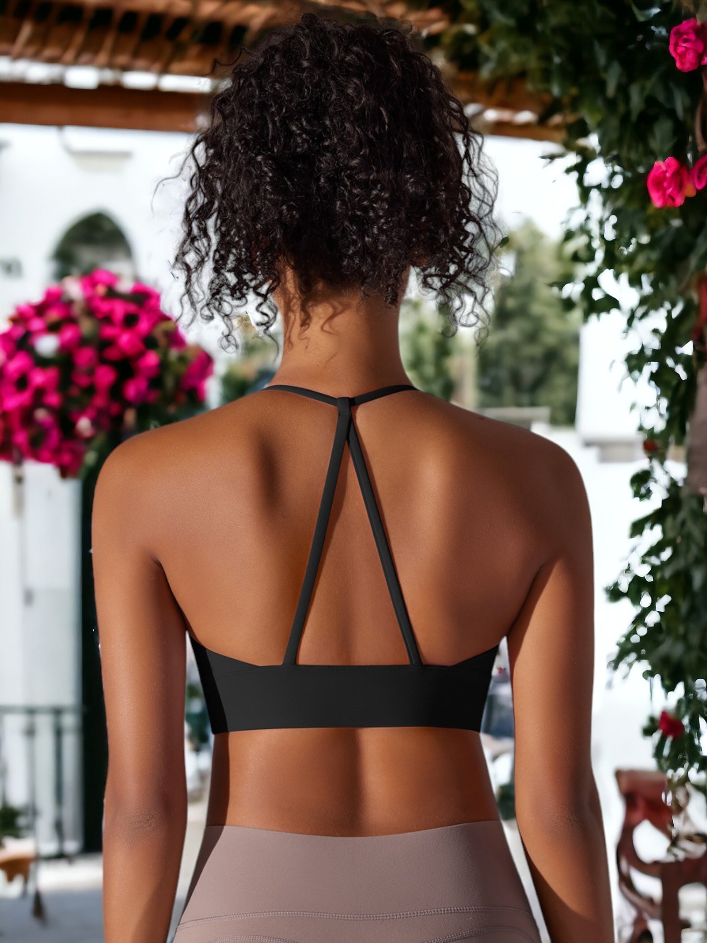 Sujetador deportivo de yoga y fitness con espalda cruzada