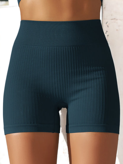Pantalones cortos deportivos de fitness transpirables, ajustados y de cintura alta sin costuras