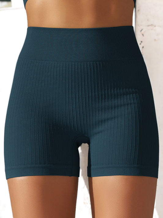 Pantalones cortos deportivos de fitness transpirables, ajustados y de cintura alta sin costuras