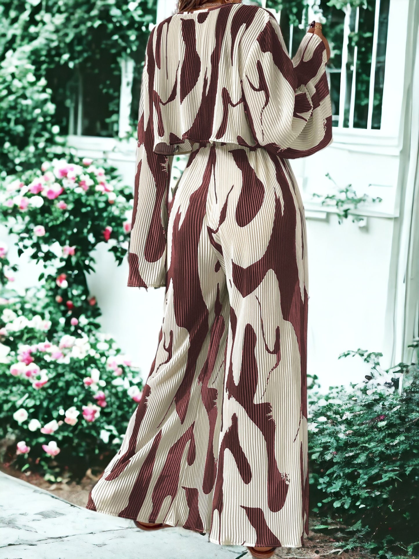 Casual Printed Two-Piece Set Outfit