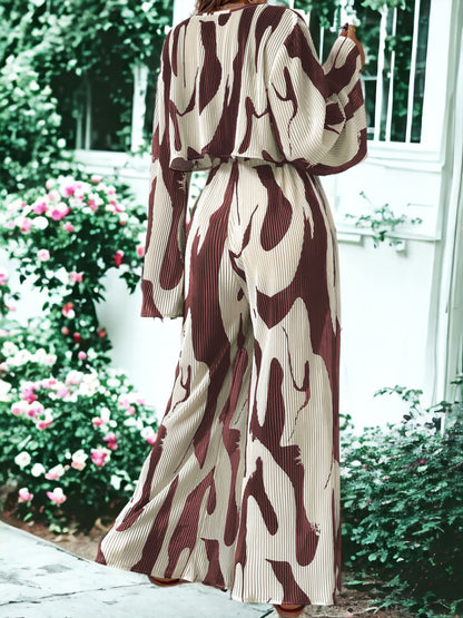 Casual Printed Two-Piece Set Outfit