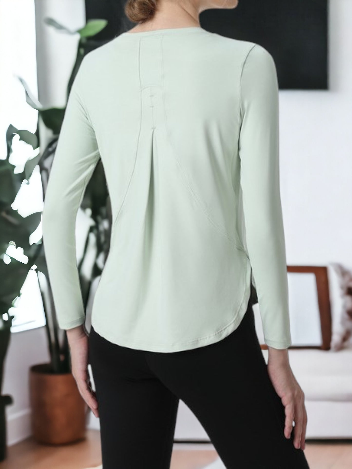 Sudadera de yoga holgada, ajustada, de manga larga y secado rápido
