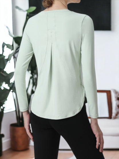 Sudadera de yoga holgada, ajustada, de manga larga y secado rápido