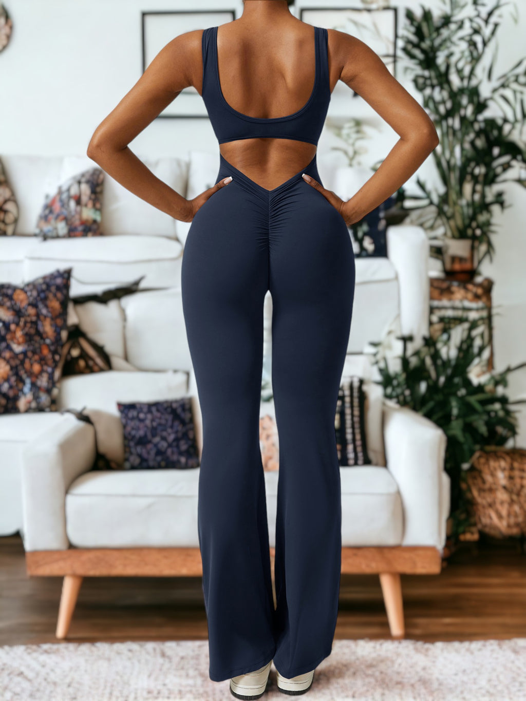 Ropa deportiva de una pieza ajustada para yoga y levantamiento de cadera