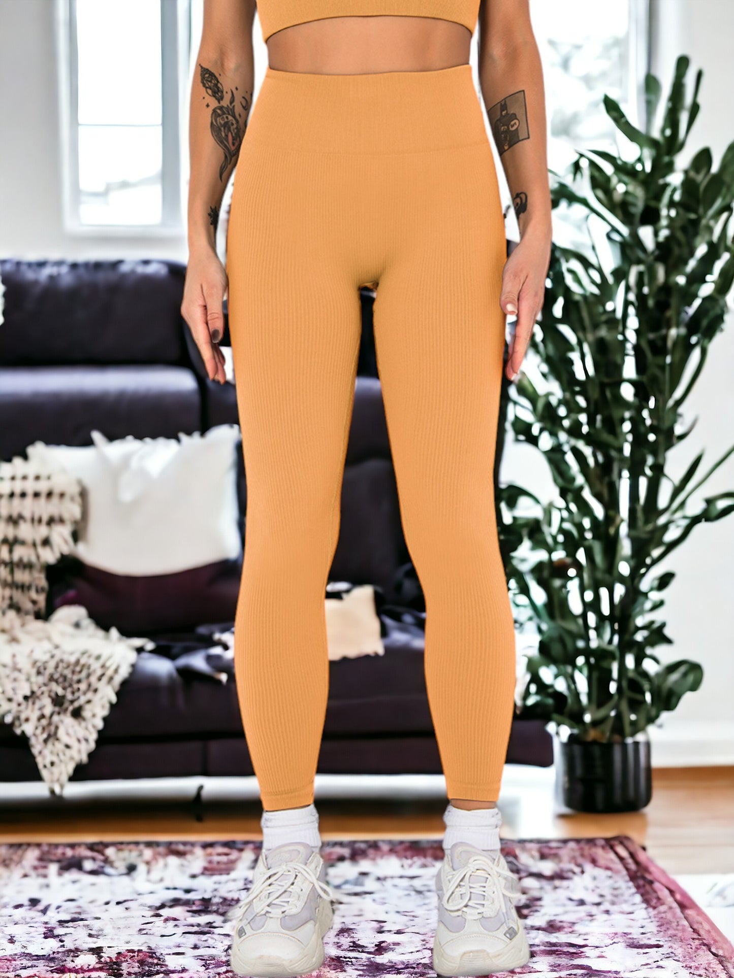 Pantalones de yoga con costuras en la cadera