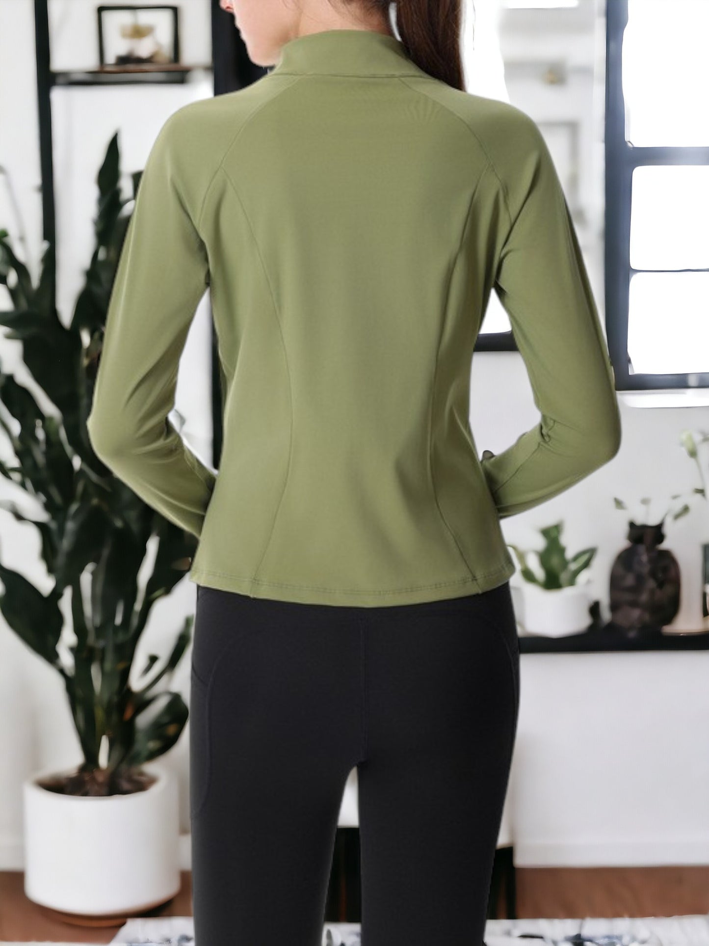 Chaqueta deportiva de manga larga, transpirable, de secado rápido y de alta elasticidad