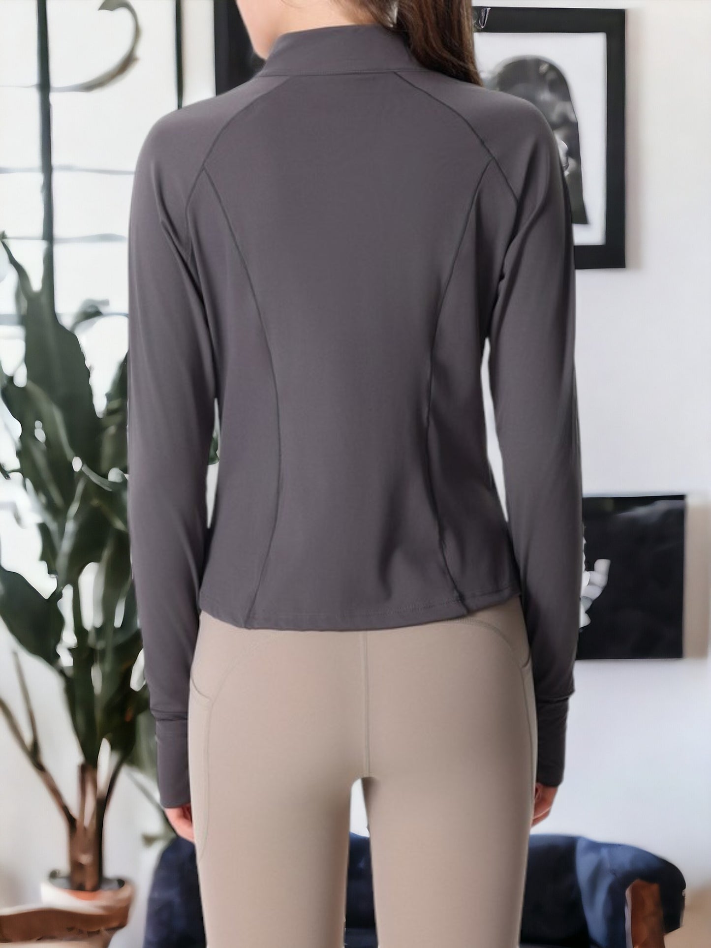 Chaqueta deportiva de manga larga, transpirable, de secado rápido y de alta elasticidad