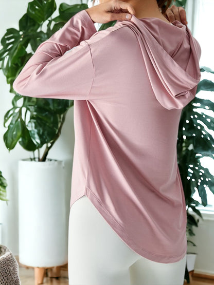 Chaqueta de yoga informal de manga larga, holgada y transpirable