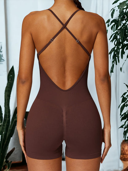 Seamless Tight-Fitting Hip Lifting Fitness Jumpsuit