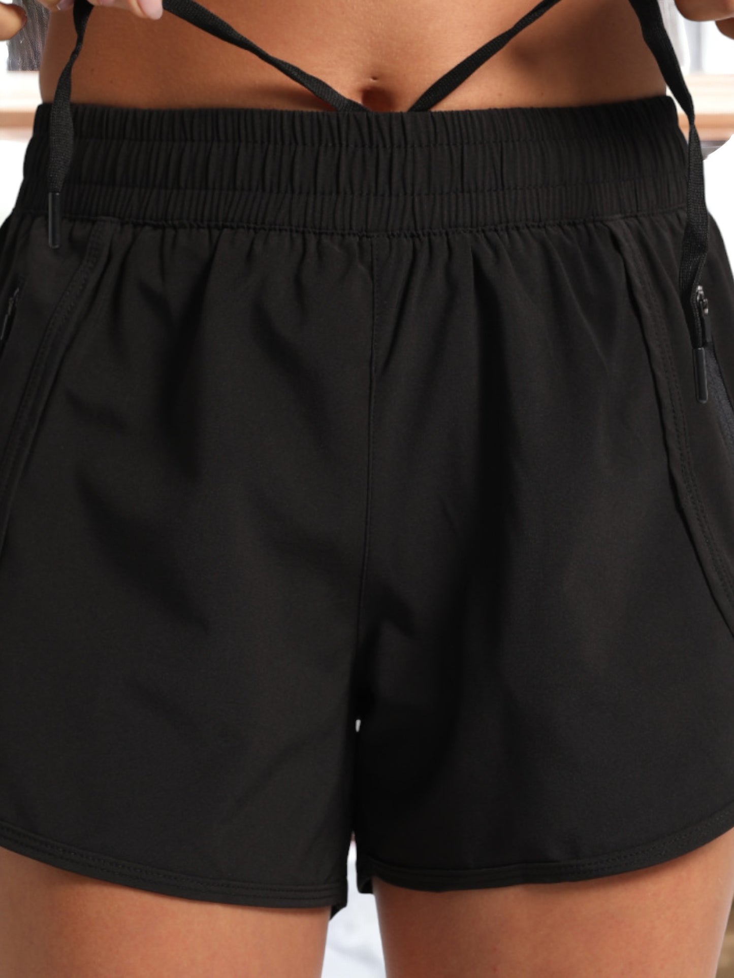 Pantalones cortos de yoga de malla transpirable y antirreflejos