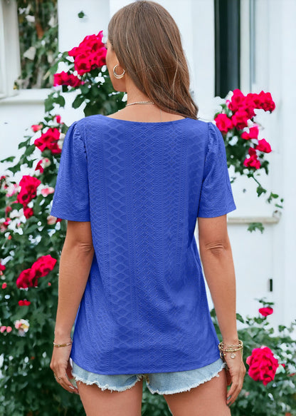 Square Neck Eyelet Top