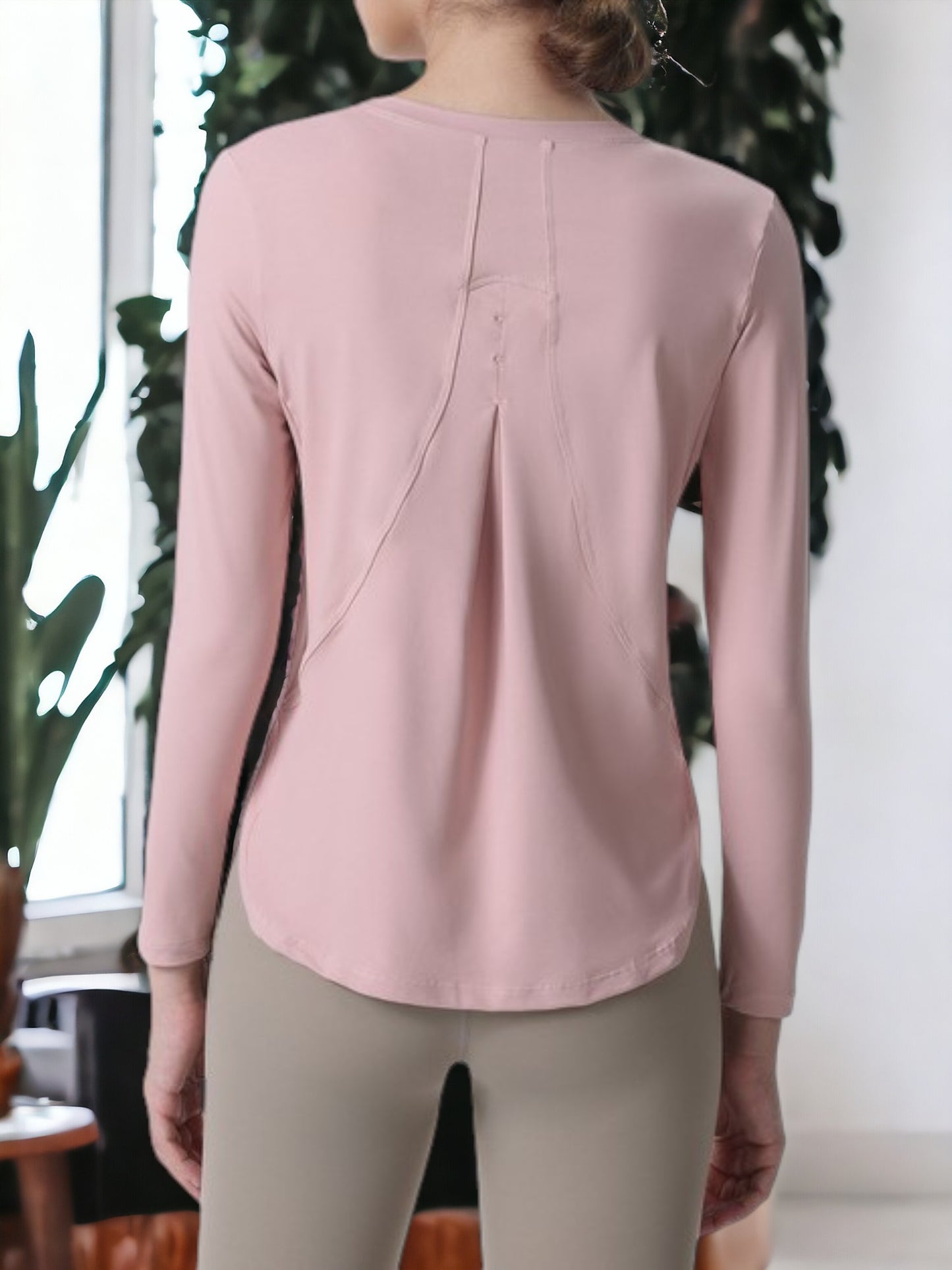 Sudadera de yoga holgada, ajustada, de manga larga y secado rápido
