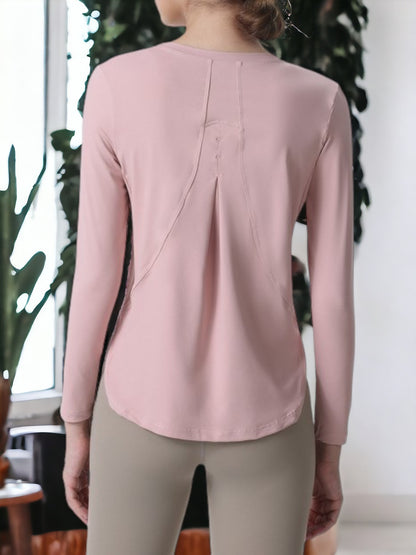 Sudadera de yoga holgada, ajustada, de manga larga y secado rápido