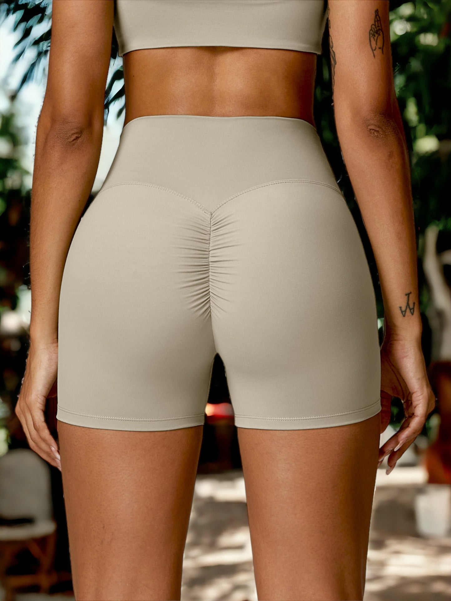 Pantalones cortos de yoga con cintura alta para controlar el abdomen