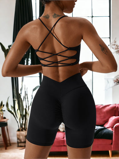 Summer Compression Strapy Back Fitness Sports Bra
