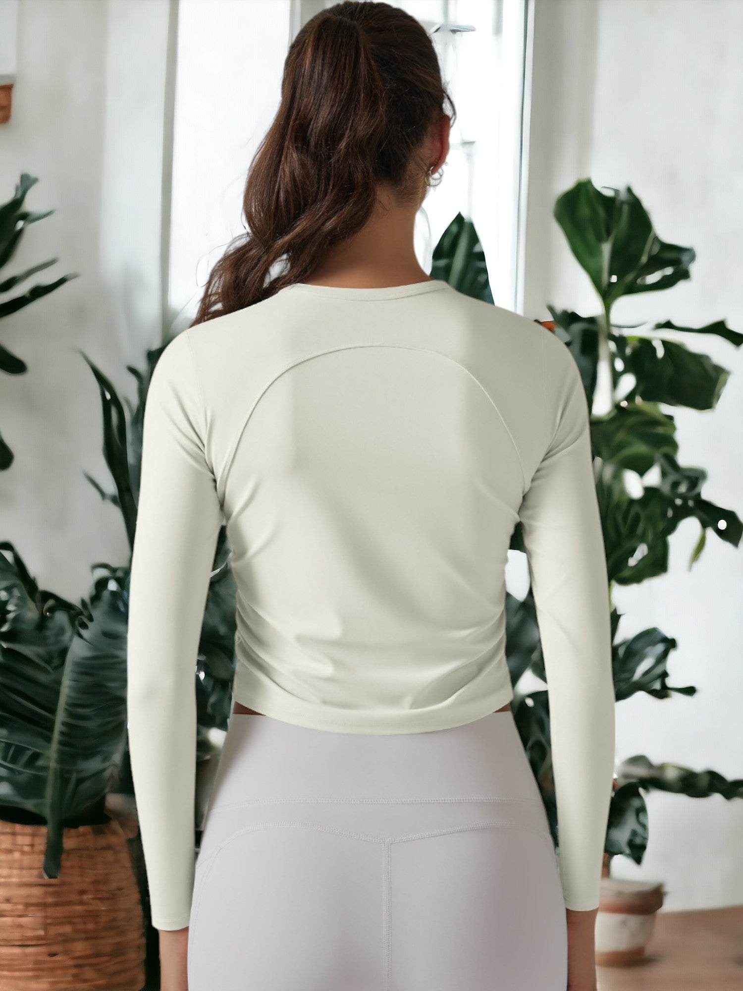 Sudadera de yoga ajustada, transpirable y de secado rápido