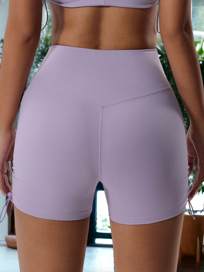 Mallas de entrenamiento abdominal de cintura alta con cordón